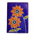 Blue Leather Passport Cover with Hand Painted Flowers 'Lovely Traveler in Blue'