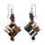 Recycled Paper and Sese Wood Dangle Earrings from Ghana 'Maize and Peanuts'