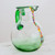 Hand Blown Recycled Glass Clear Green Colorful Dots Pitcher 'Conga Line'