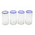 Clear Blue Rim Hand Blown Recycled Glass Tumblers Set of 4 'Clear Seas'