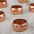 Handcrafted Hammered Copper Napkin Rings Set of 6 'Bright Sheen'