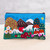 Grazing Alpacas Colorful Cotton Blend Appliqu Pencil Case 'Happy Alpaca'