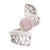 Rhodonite and Sterling Silver Filigree Band Cocktail Ring 'Cosmic Twist in Pink'
