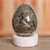 Pyrite Gemstone Sculpture with Calcite Stand  'Sparkling Egg'