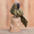Gemstone Parrot Sculpture Crafted in Peru 'Curious Parrot'