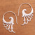 Curling Motif Sterling Silver Half-Hoop Earrings from Bali 'Angelic Wings'