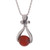 Round Carnelian Pendant Necklace from Peru 'Majestic Cradle'