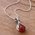 Round Carnelian Pendant Necklace from Peru 'Majestic Cradle'