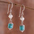 Sterling Silver and Recon. Turquoise Dangle Earrings 'Brilliance of the Ocean'