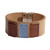 Blue and Brown Glass and Leather Wristband Bracelet 'Sepia Sky'