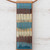 Striped Glass and Leather Pendant Necklace from Brazil 'Horizon Threads'