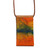 Orange Glass and Leather Pendant Necklace from Brazil 'Volcanic Fire'