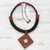 Adjustable Square Ceramic Pendant Necklace from Brazil 'Beautiful Labyrinth'