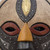 Round African Wood Mask with Brass and Aluminum Accents 'Third Eye'