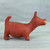 Handcrafted Mexican Archaeological Ceramic Red Dog Sculpture 'Colima Dog'