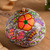 Floral and Butterfly Motif Gourd Decorative Jar from Peru 'Garden of the Butterflies'