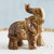 Handmade Aragonite Gemstone Sculpture from Peru 'Excited Elephant'