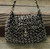 Black Crochet Recycled Poptop Shoulder Bag from Brazil  'Shimmery Night'