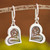 Heart Motif with Filigree Sterling Silver Dangle Earrings 'Fancy Hearts'