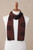 Reversible Black and Mahogany Alpaca Blend Scarf from Peru 'Mahogany and Black Cosmovision'