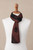 Reversible Black and Mahogany Alpaca Blend Scarf from Peru 'Mahogany and Black Cosmovision'