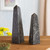 Tourmaline and Quartz Obelisk Gemstone Figurines Pair 'Speckled Obelisks'