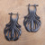 Hand Carved Water Buffalo Horn Shell Motif Hoop Earrings 'Graceful Fanfare'