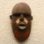 Hand-Carved African Wood Mask with Pointy Teeth from Ghana 'Luena'