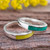 Serpentine and Chrysocolla Band Rings from Peru Pair 'Dual Enchantment'