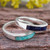 Sodalite and Amazonite Band Rings from Peru Pair 'Dual Enchantment'