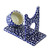 Hand Crafted Talavera Style Blue and White Bottle Holder 'Puebla Petals'