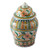 Handmade Floral Talavera Style Decorative Ginger Jar 'Puebla Peach Blossoms'