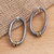 Sterling Silver Half Hoop Earrings with Brass Ring Detail 'Brass Ring'