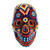 Beaded Dark Blue Skull Figurine with Huichol Icons 'Midnight Visions'