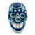 Huichol Beaded Dark Blue Skull with Huichol Icons 'Eagle Mother'
