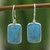 Turquoise Sterling Dangle Earrings 'Caribbean Mosaic'