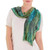 Handcrafted Cotton Blend Scarf 'Emerald Dreamer'