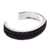 Taxco Silver Hand Crafted Cuff with Black Leather Braid 'Rancho Black'