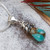 Artisanal Taxco Silver Necklace with Amazonite 'Golden Sea Currents'