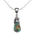 Artisanal Taxco Silver Necklace with Amazonite 'Golden Sea Currents'