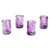 Set of 4 Purple Blown Glass Mezcal Shot Glasses from Mexico 'Lilac Mist'