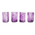 Set of 4 Purple Blown Glass Mezcal Shot Glasses from Mexico 'Lilac Mist'