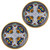 Artisan Crafted Ceramic 12-inch Dinner Plates Pair 'Zacatlan Flowers'