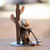 Mexican Handcrafted Rustic Sculpture from Recycled Metal 'Rustic Relaxation'