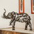 Eco-Friendly Recycled Metal 20-Inch Elephant Sculpture 'Rustic Male Elephant'