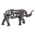 Eco-Friendly Recycled Metal 20-Inch Elephant Sculpture 'Rustic Male Elephant'