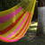 Hand Woven Nylon Pink Yellow Hammock Double from Mexico 'Candy Delight'