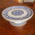 Handcrafted Blue Floral Ceramic Cake Stand 12 Inch 'Floral Tradition'