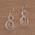 Contemporary Sterling Silver Drop Earrings from Bali 'Unconventional'