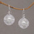 Cultured Pearl and Brushed Sterling Silver Earrings 'Lily Pad Glow'